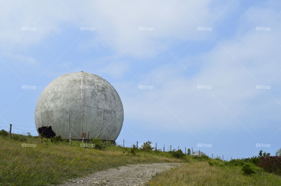 landscape with radar installations