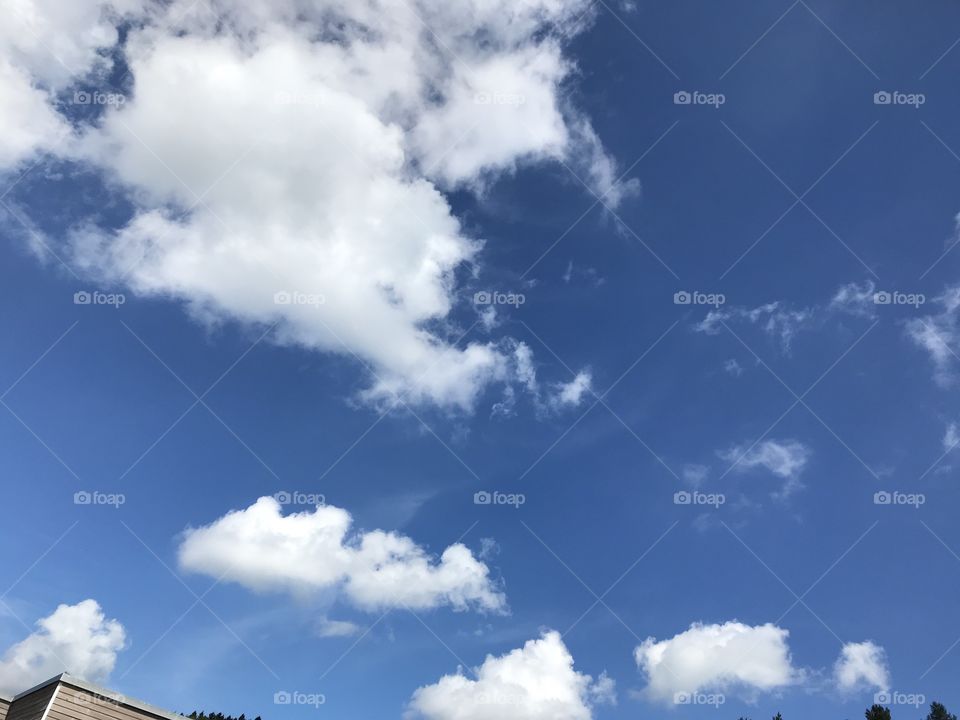 Sky clouds white blue summer