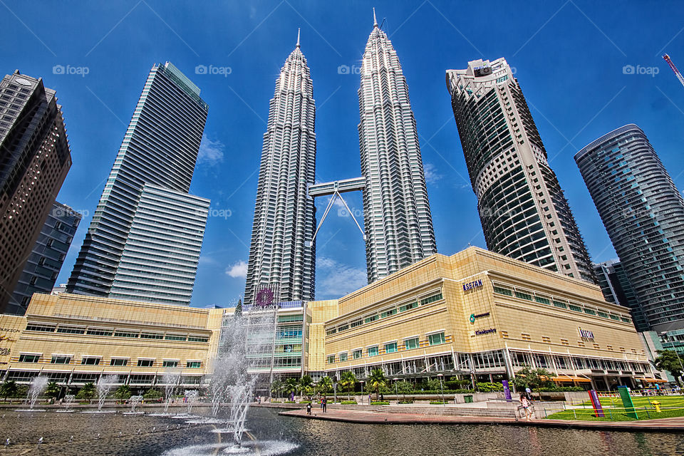 Low angle view of petronas towers