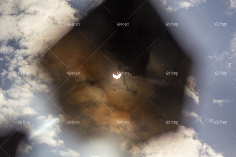 Sun eclipse, view from below.