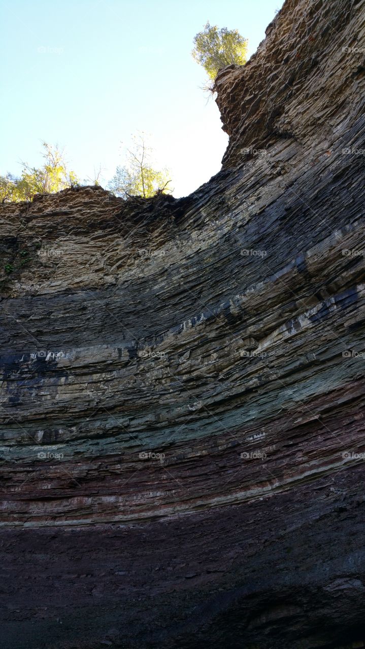 serene rock landscape with a view from the bottom