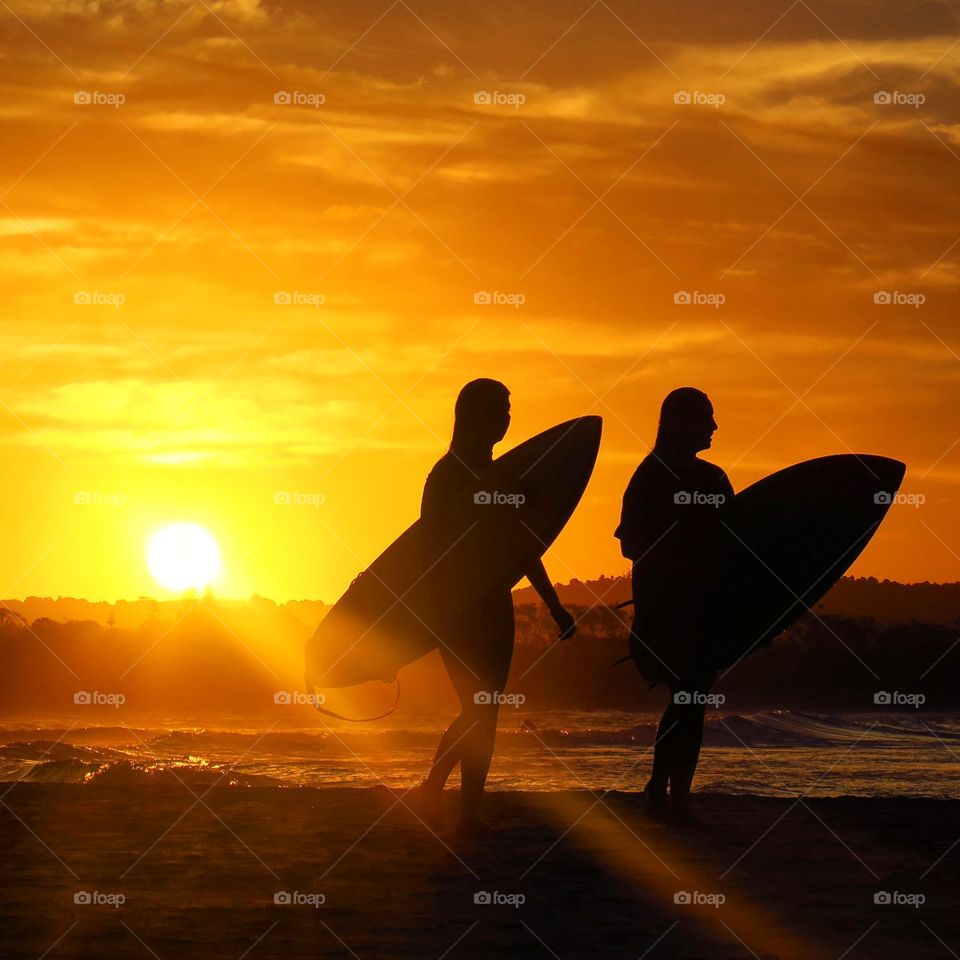 Surf and sunset