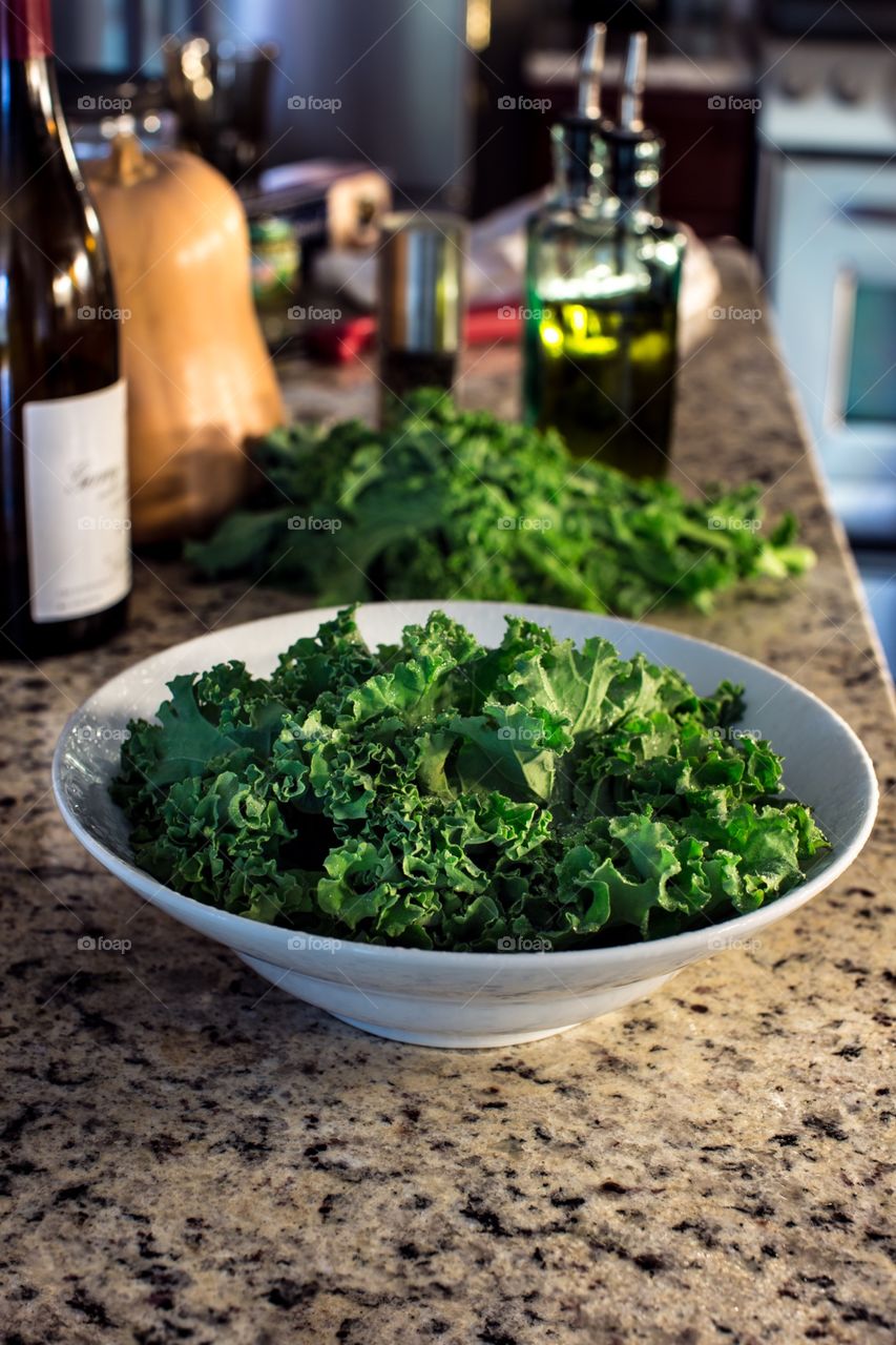 Kale in the kitchen