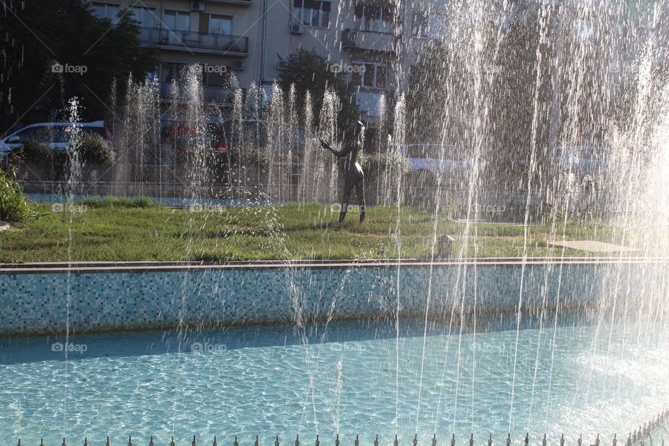 Jets of water in the fountain