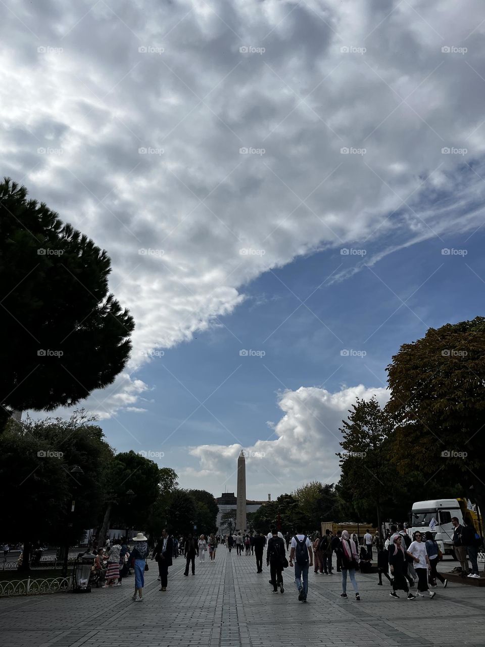 Every cloud has a silver lining: a sunny day in the old city of Constantinople (Istanbul) turkey, one of the most visited place on earth.