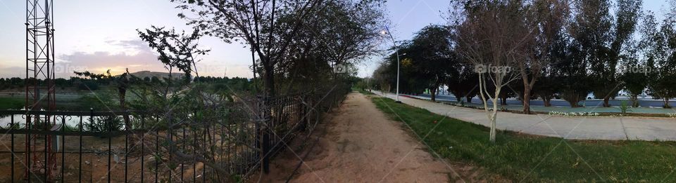 Sunrise view of the park and national park