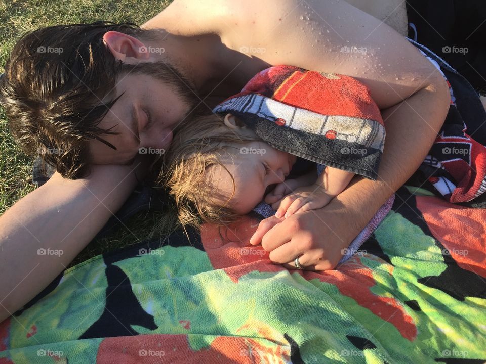 Daddy and toddler nap