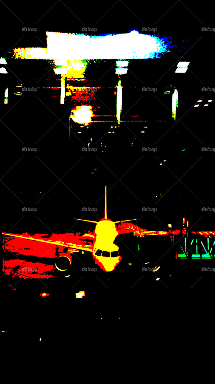 Airplane being preparing ready for takeoff in the airport