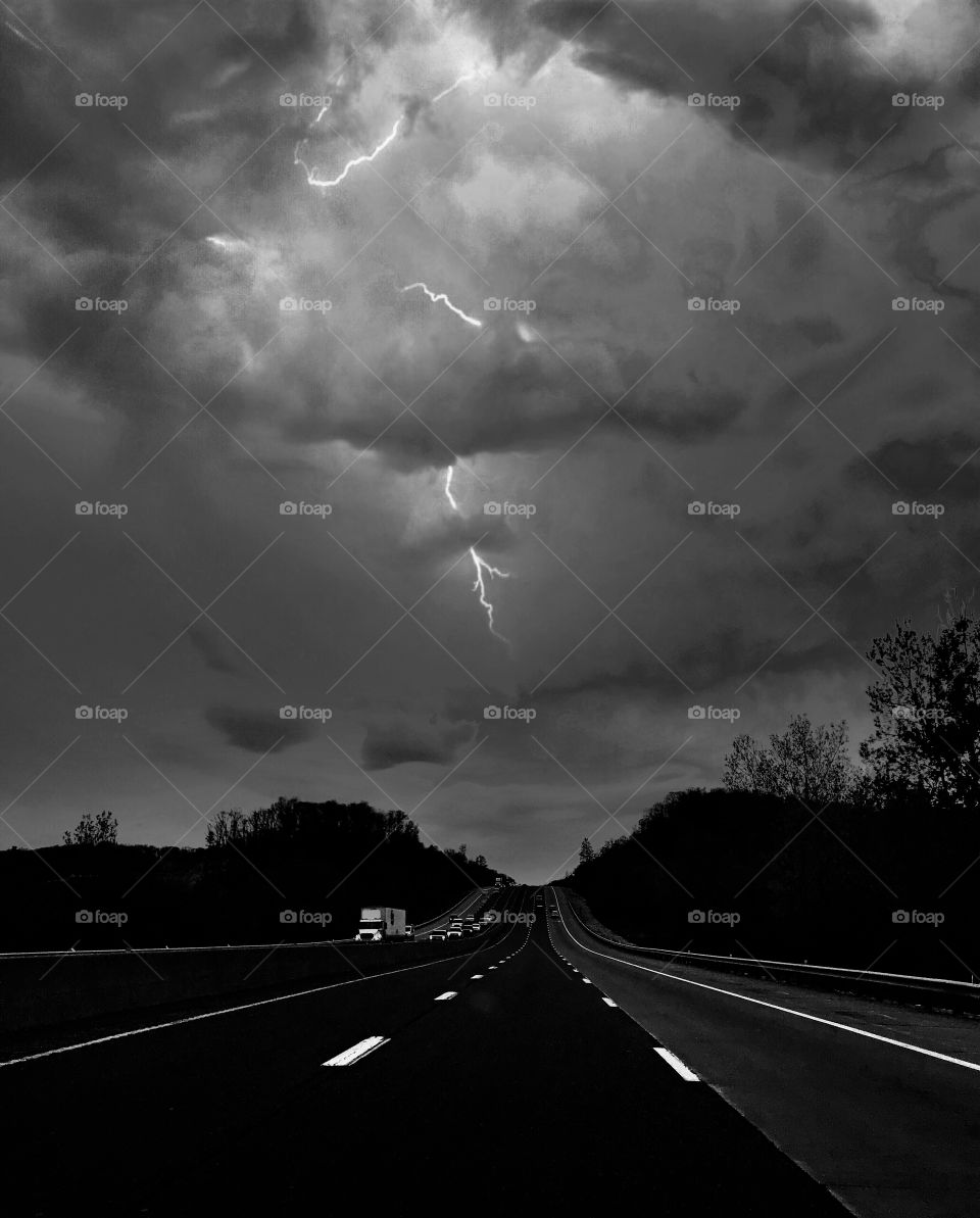Stormy highway