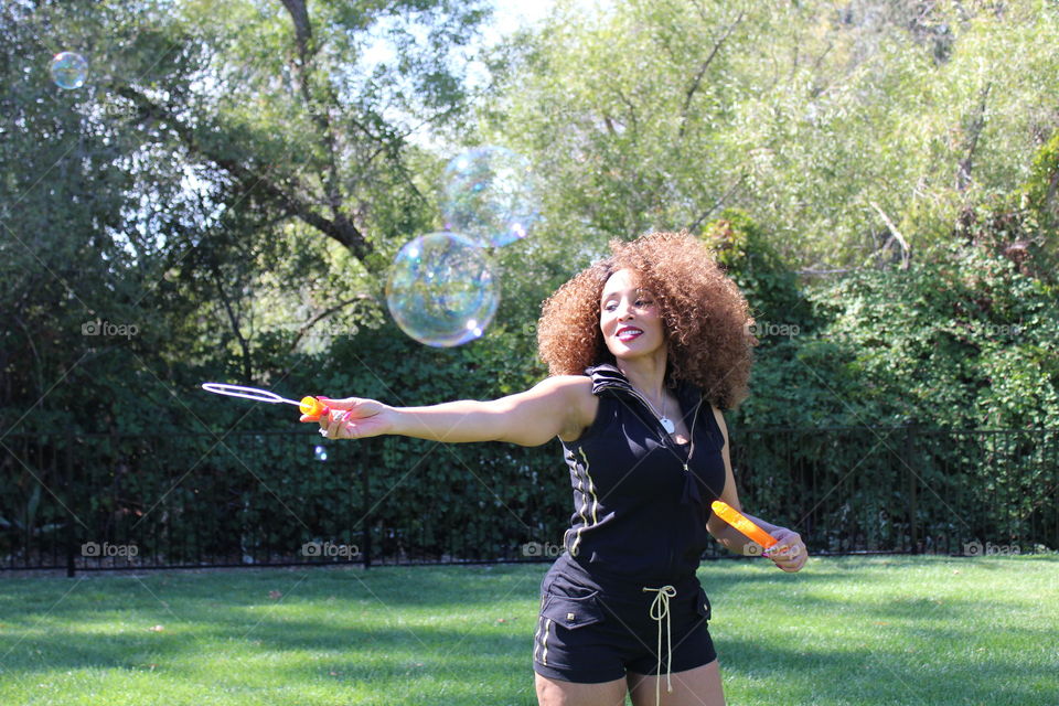 playing with bubbles