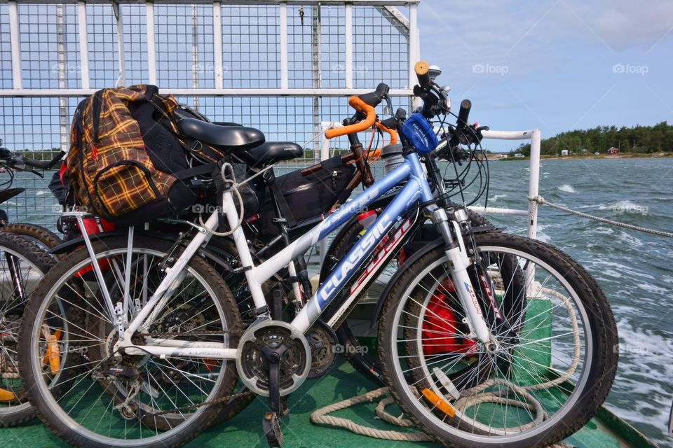 Bicycle ferry. Ferry in Åland Islands (Finland) dedicated transporting only bicycles and people