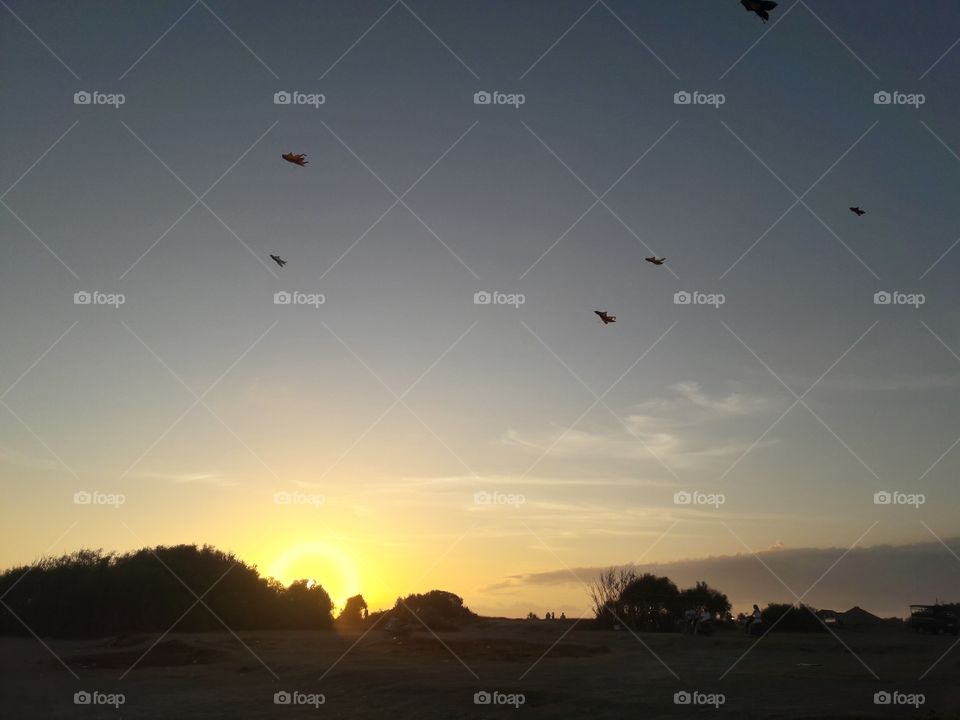 Sunset, Evening, Dawn, No Person, Sky