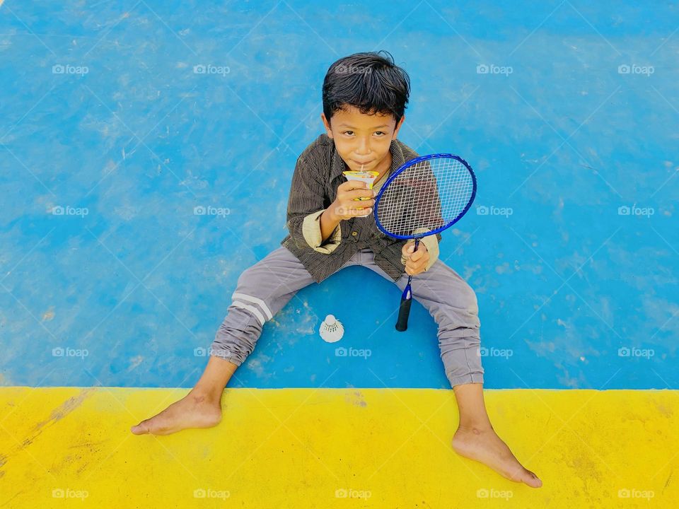 playing badminton