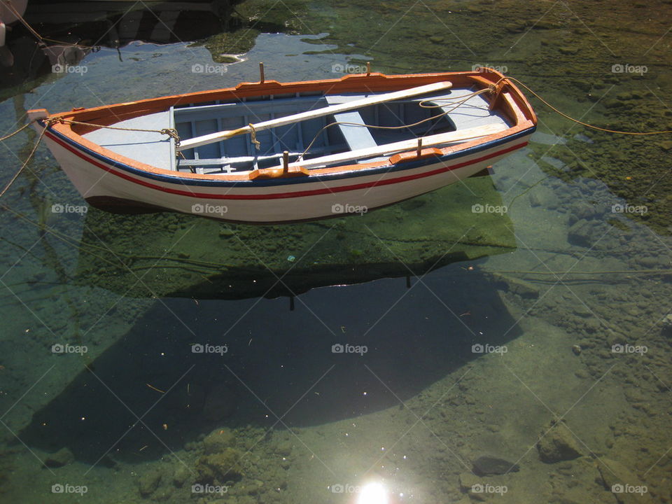 Boat on clear water