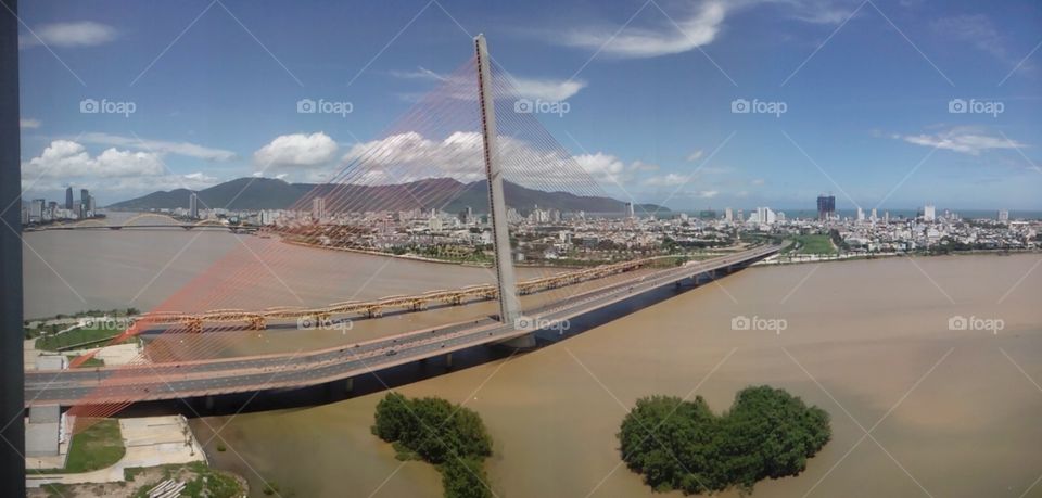 Panoramic view of DaNang city central Vietnam