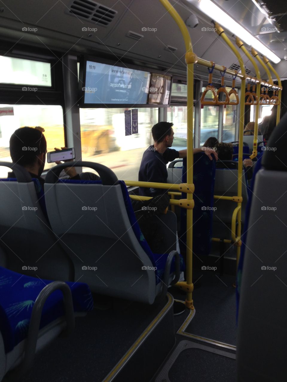 Boredom inside the bus