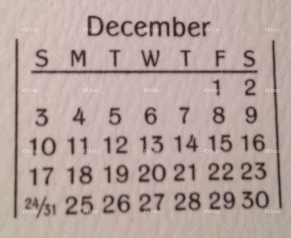 December 2017 dates