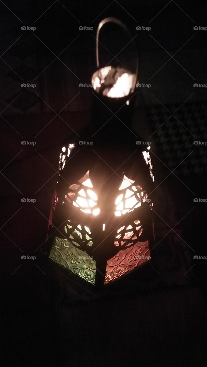 Lantern and candle