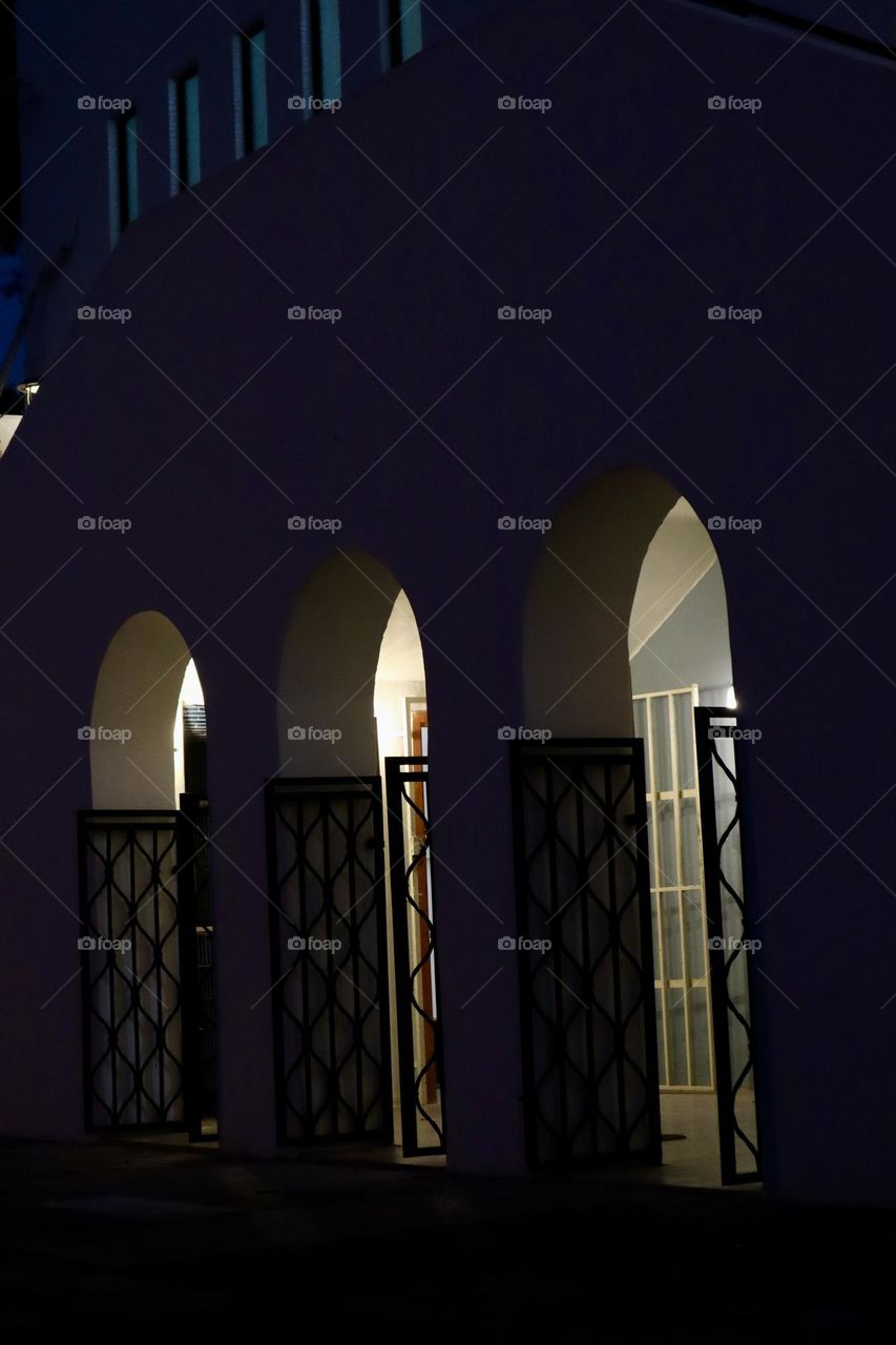 Evening doorway lights