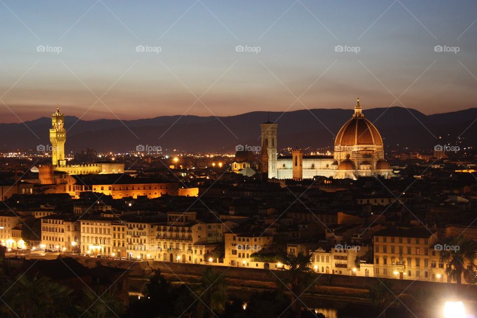 Florence Italy at night.