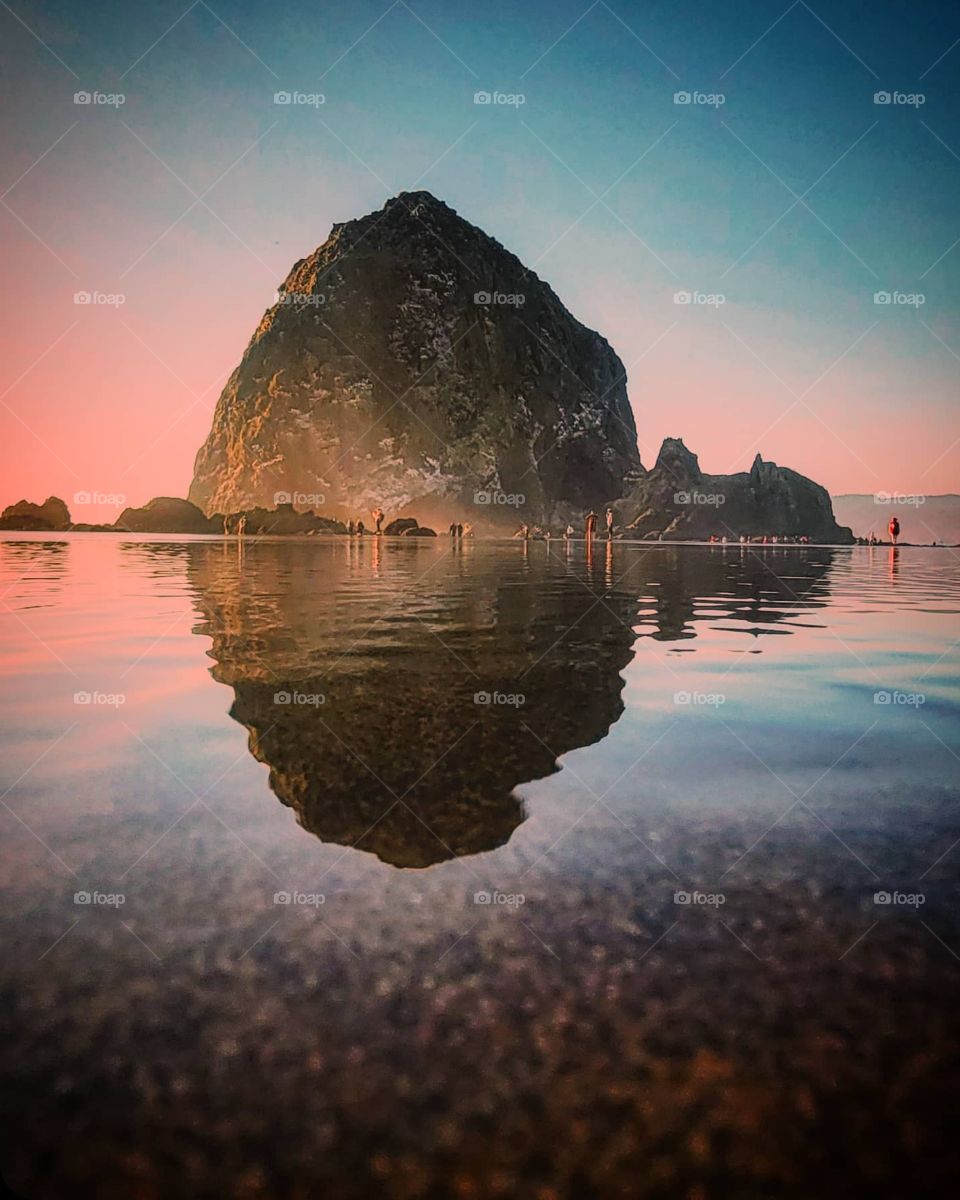 Haystack Rock at Cannon Beach, Oregon is a sight see