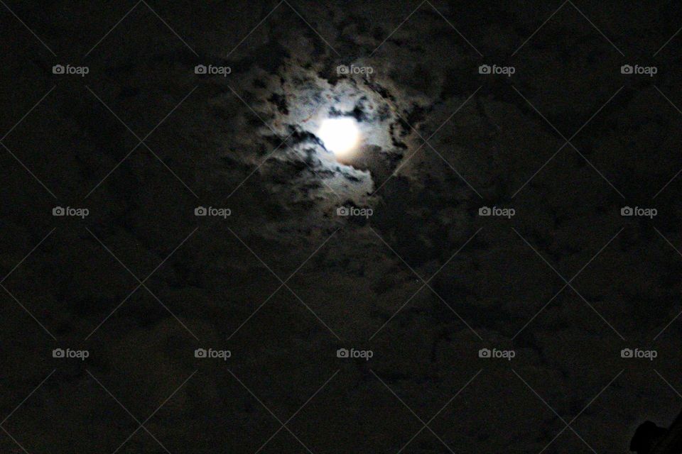 Moon, No Person, Landscape, Beach, Light