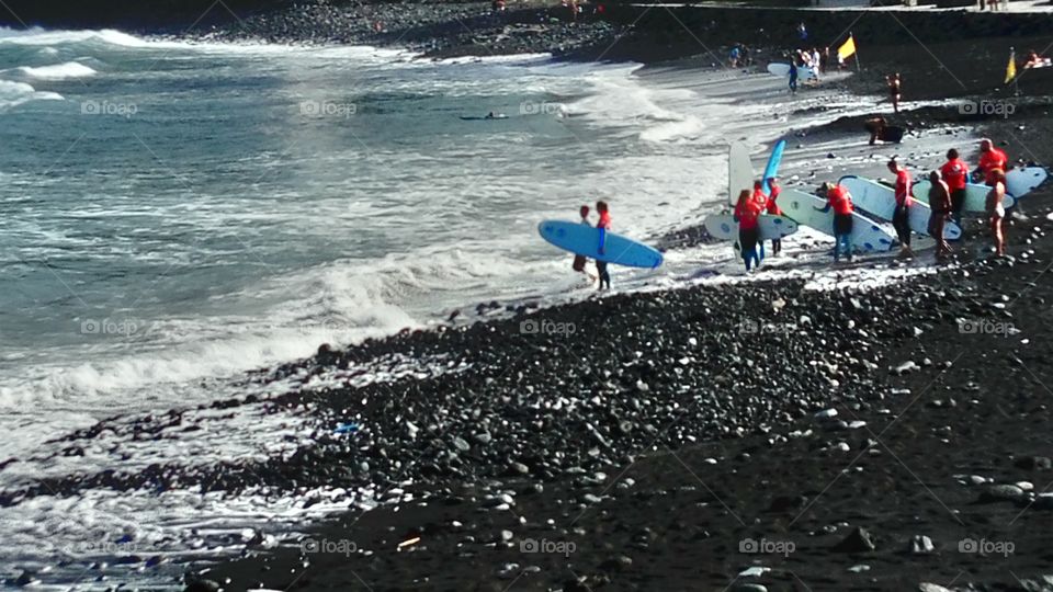 Surfers in Tenerife