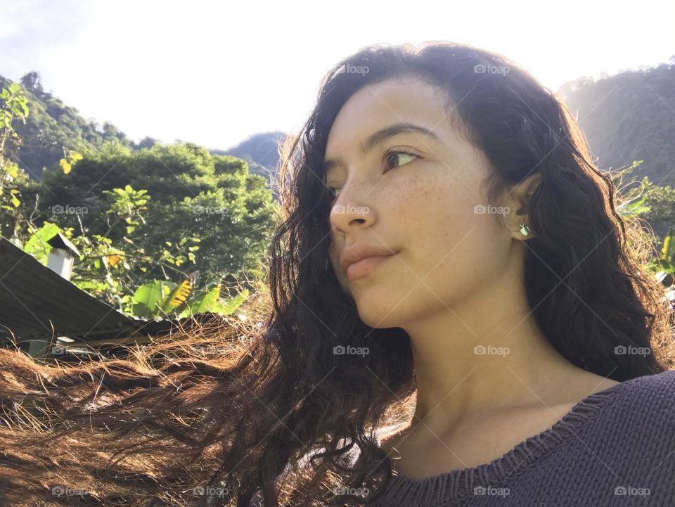 Beautiful girl. Nature hair