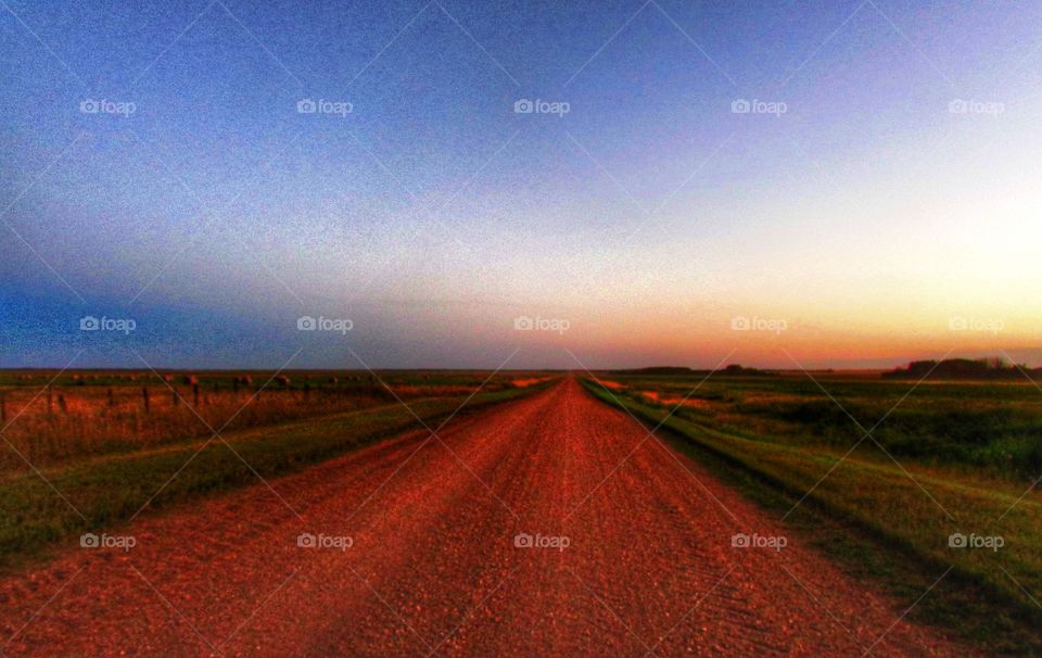Headed down the dirt roads of the Alberta prairies 