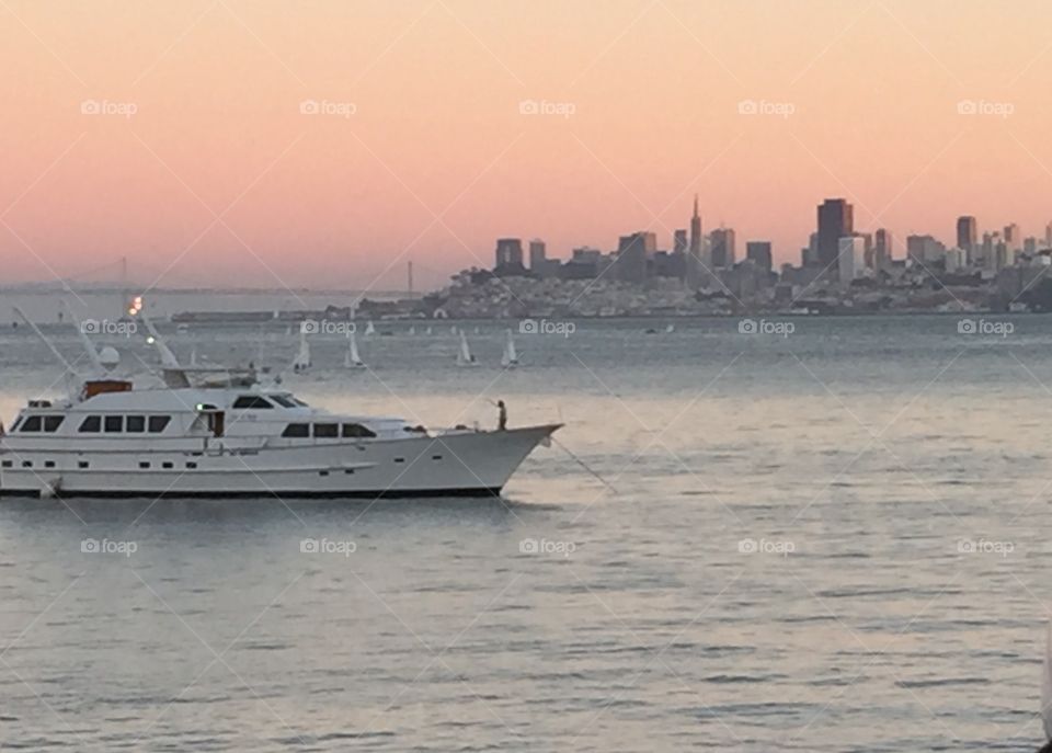 Sunset in Sausalito - San Francisco Skyline