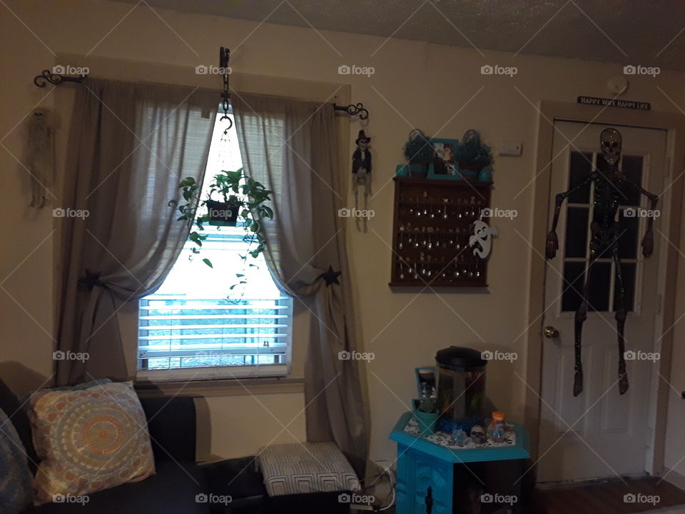 halloween deco in the window