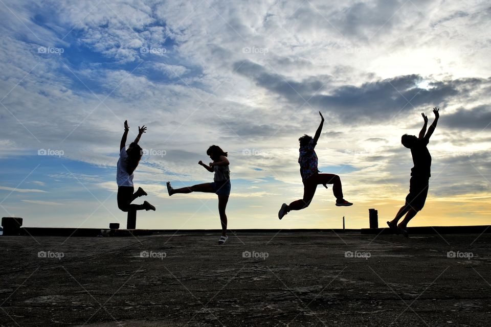 There  jumping at the bridge