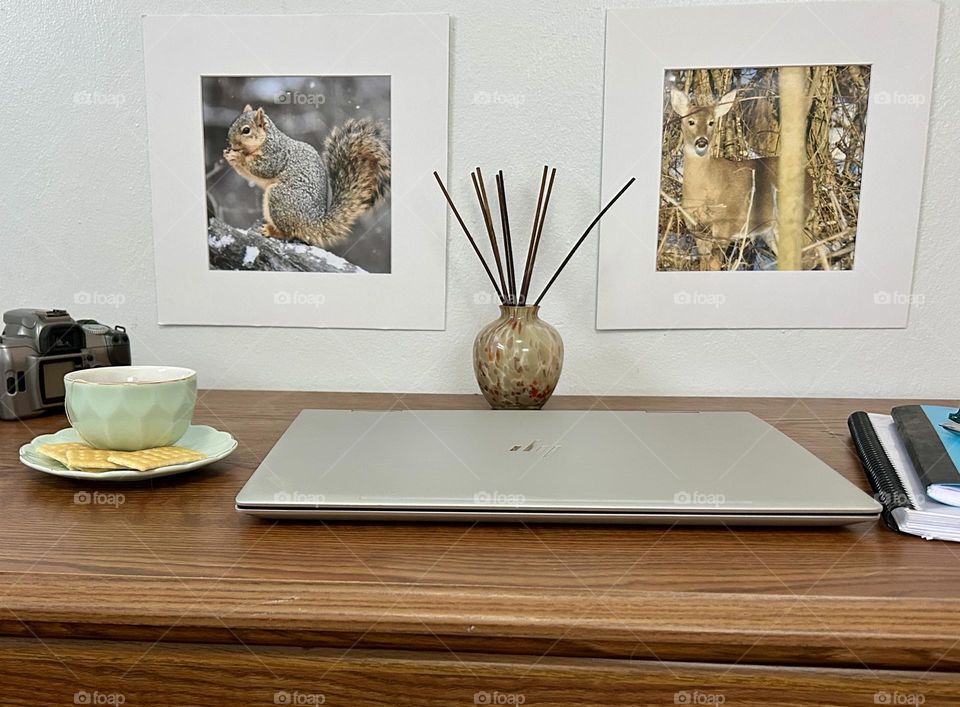 Work place, computer on desk