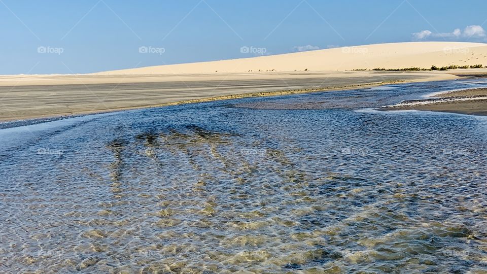 Lake and white dunes 