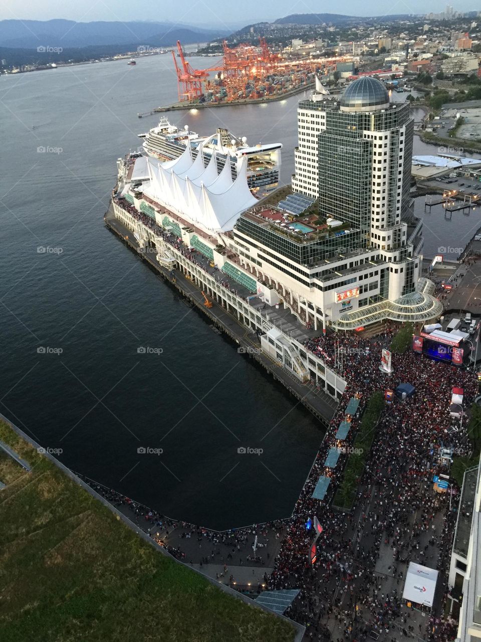 Celebrating event in Canada Place