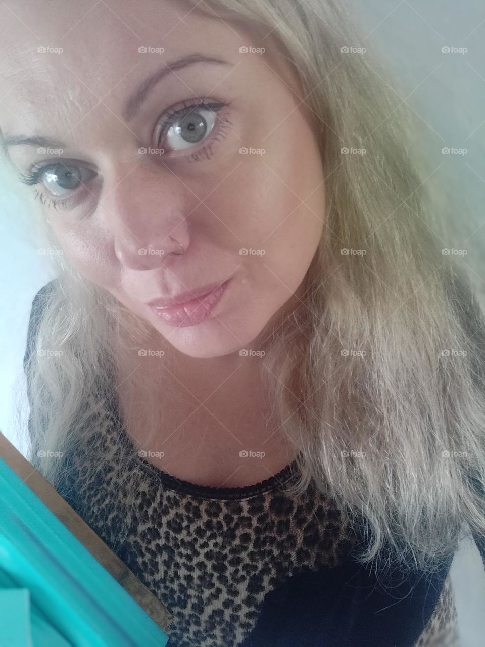 Selfie with leopard dress