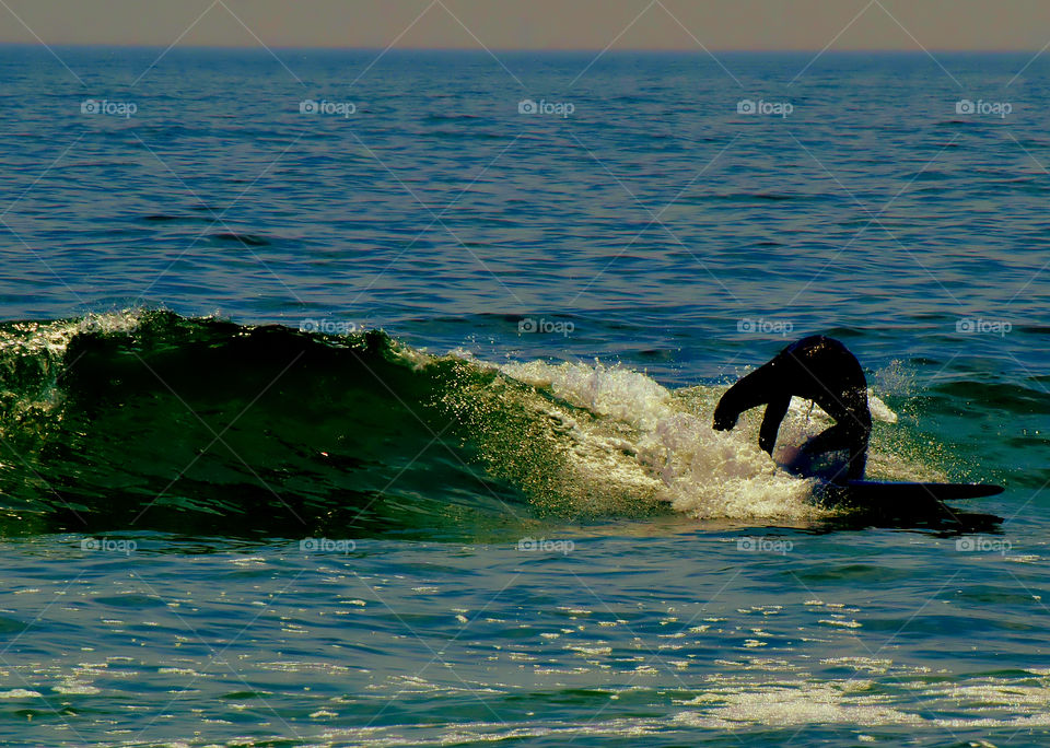 Surfing at Howard beach New York 
