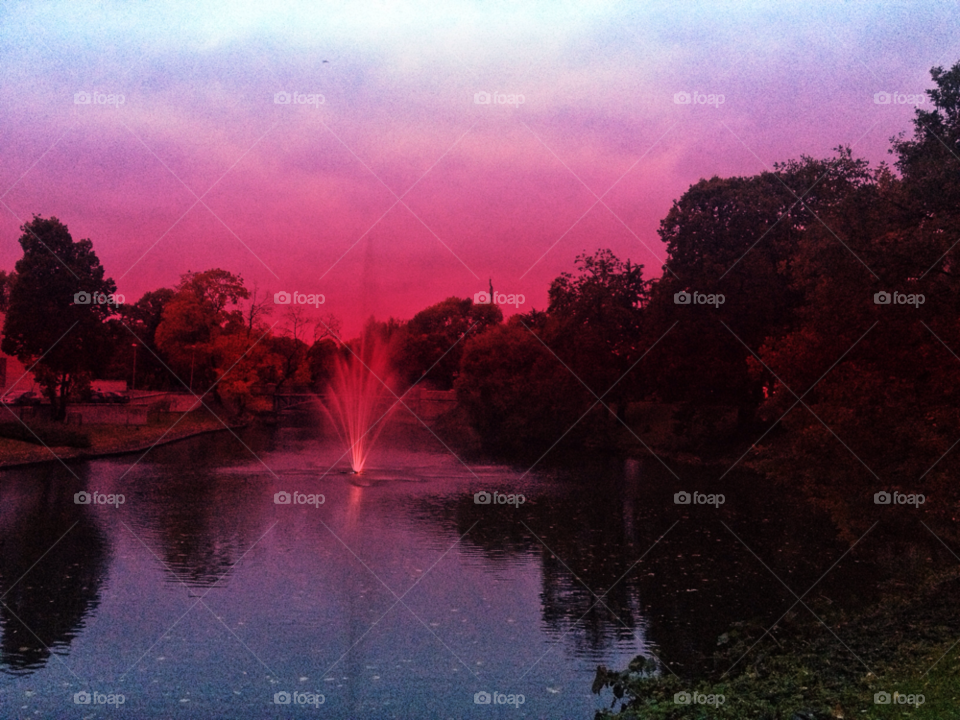 riga sky purple fountain by penguincody