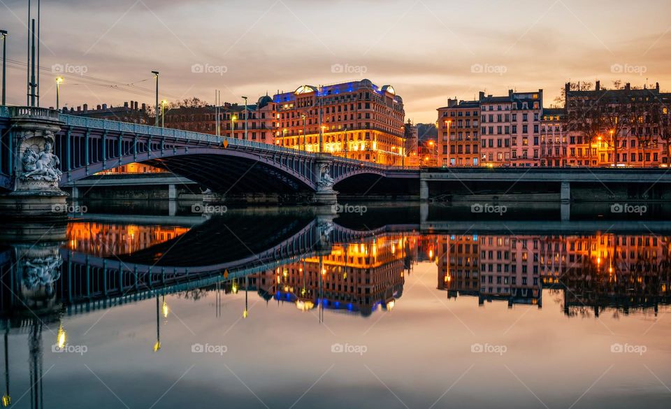 Lyon at night