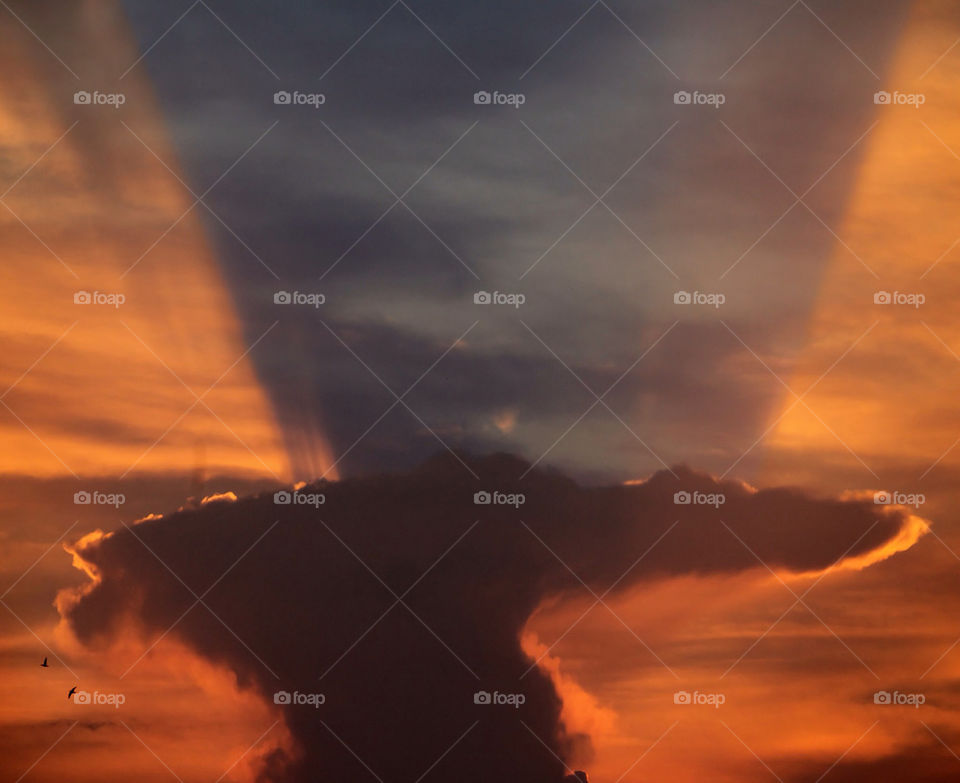 sunset clouds storm anvil by detrichpix