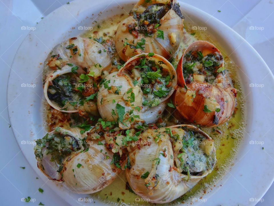 Escargot In Savory Garlic Broth