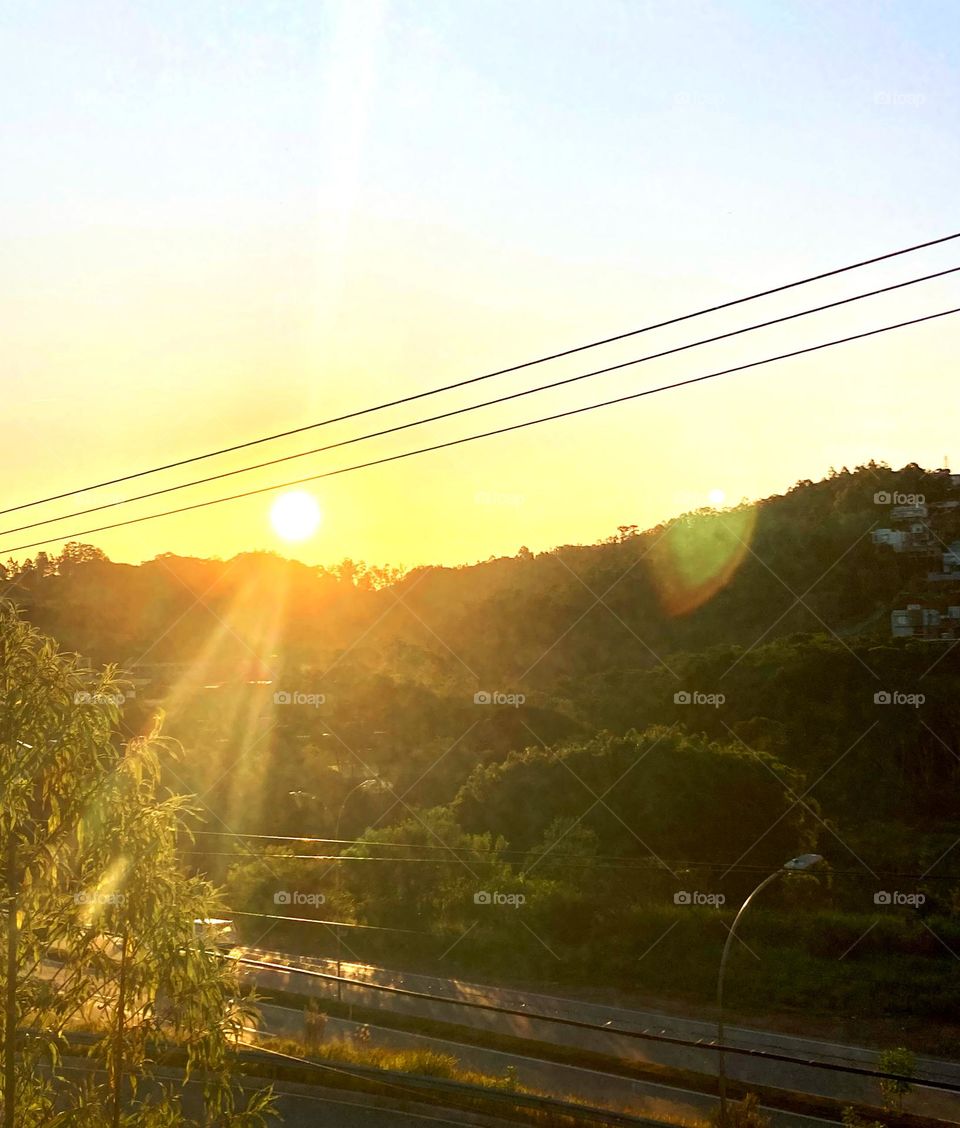 The wonderful sunset among plants in the city of Bragança Paulista, countryside of Brazil.  Long live Nature and its beauty. / O maravilhoso entardecer entre plantas na cidade de Bragança Paulista, interior do Brasil. Viva a Natureza e sua beleza. 