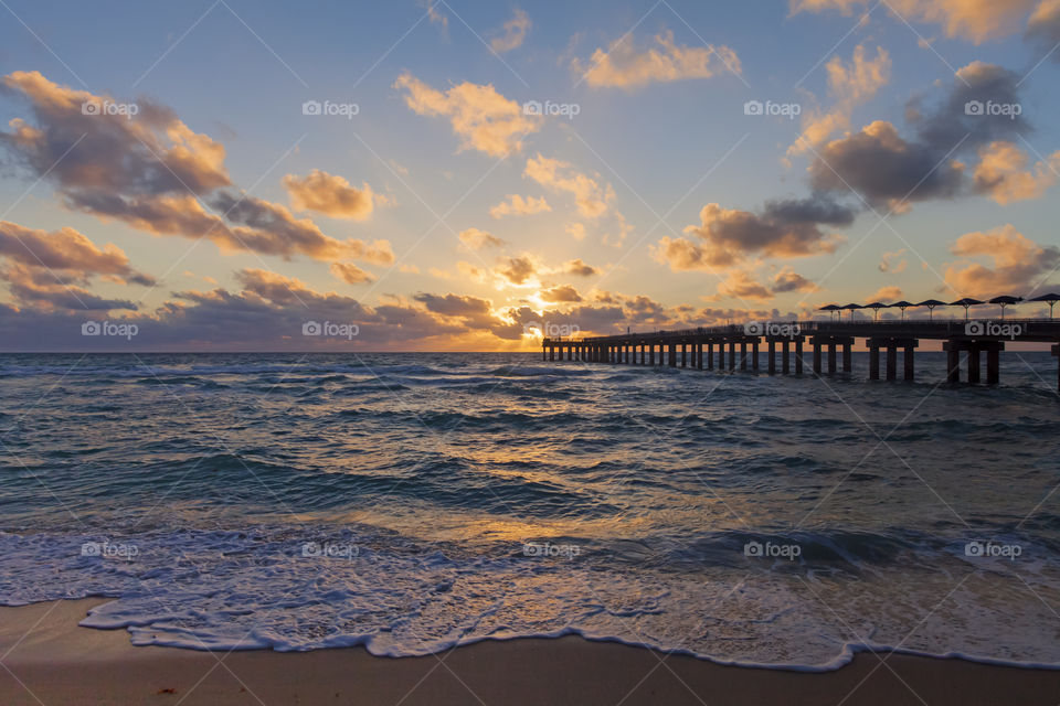 Miami ocean sunset