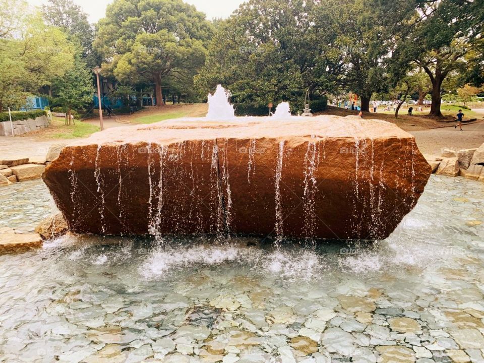 best view of artificial waterfall