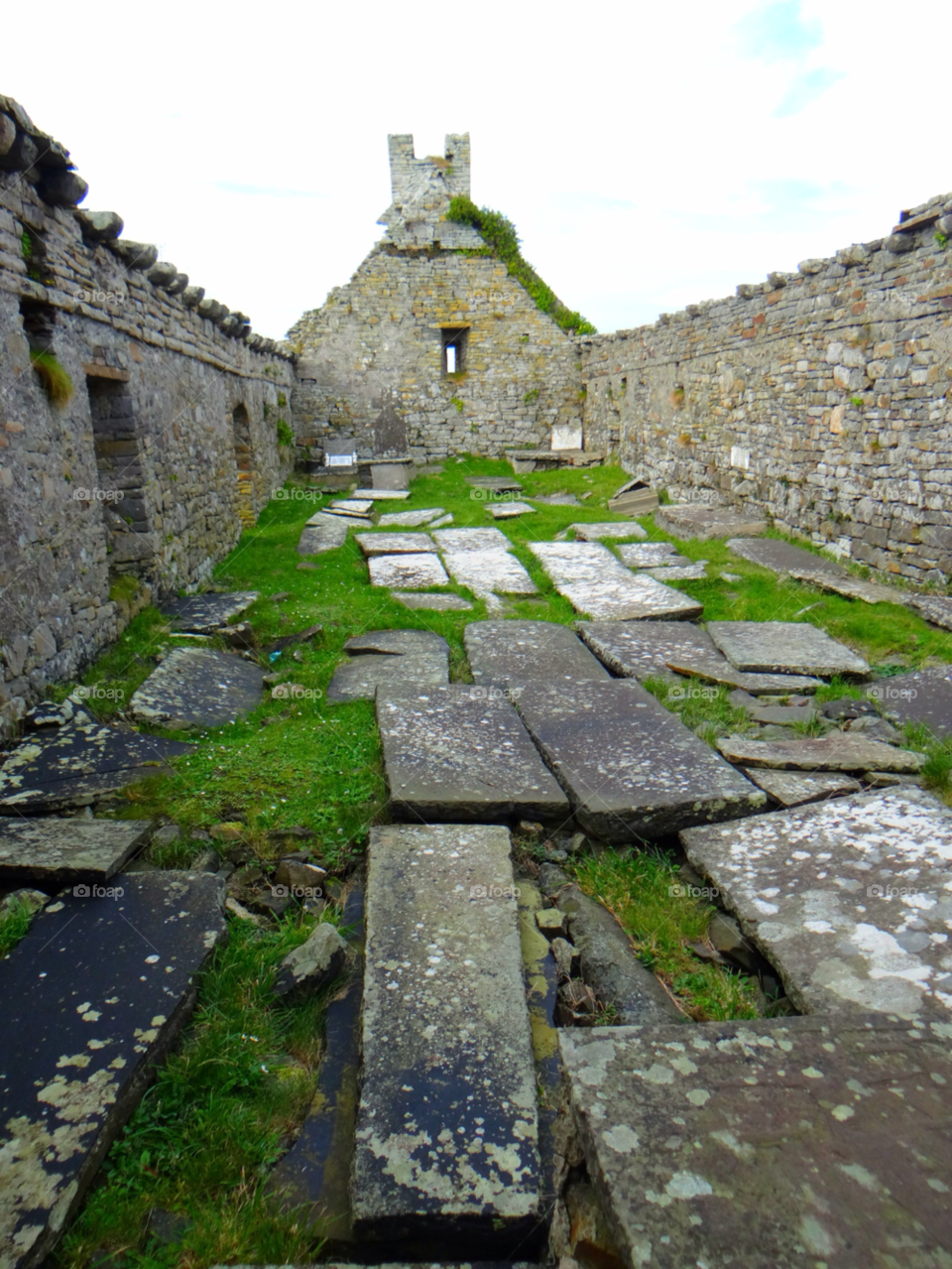 grass church stone graves by kshapley