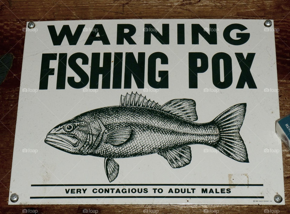 Old funny fishing sign