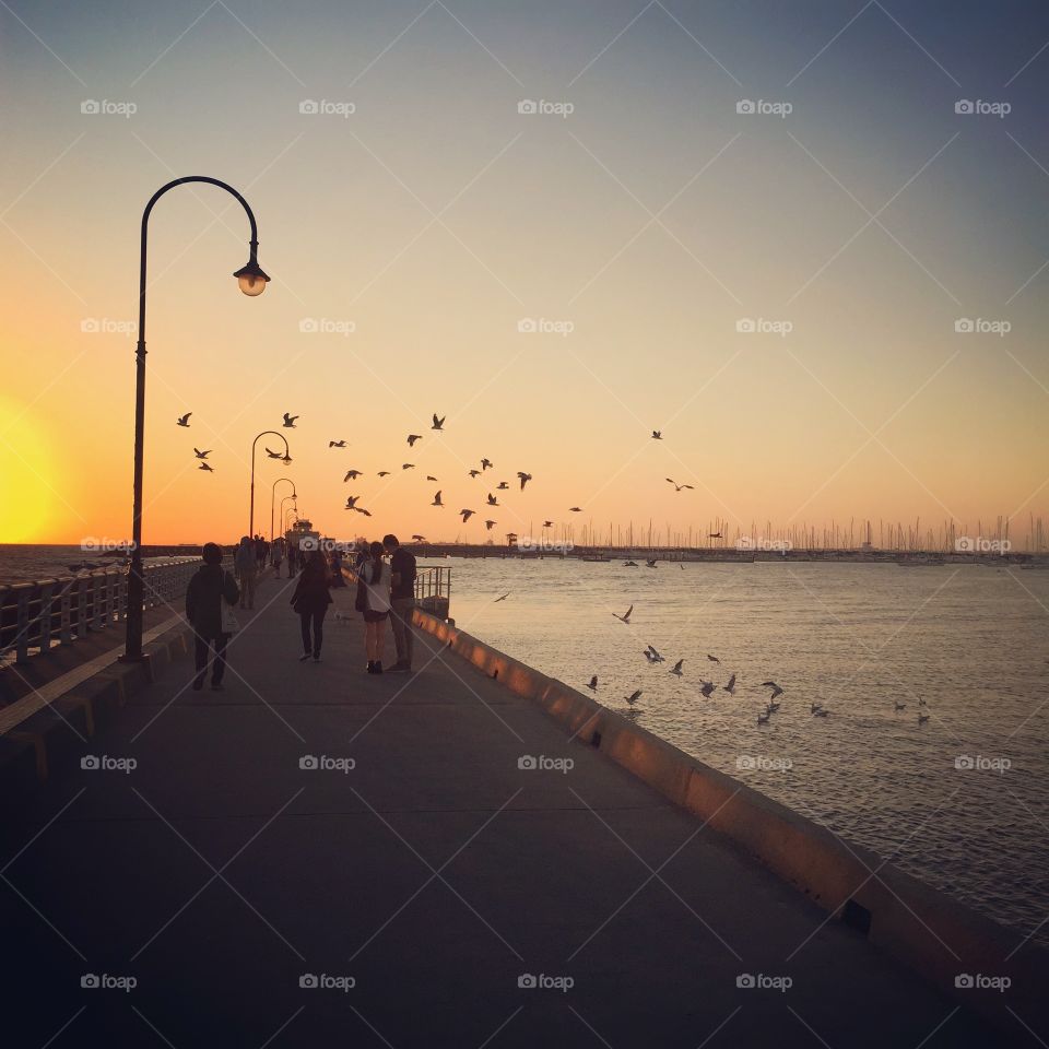 Sunset in St Kilda Beach - Melbourne 