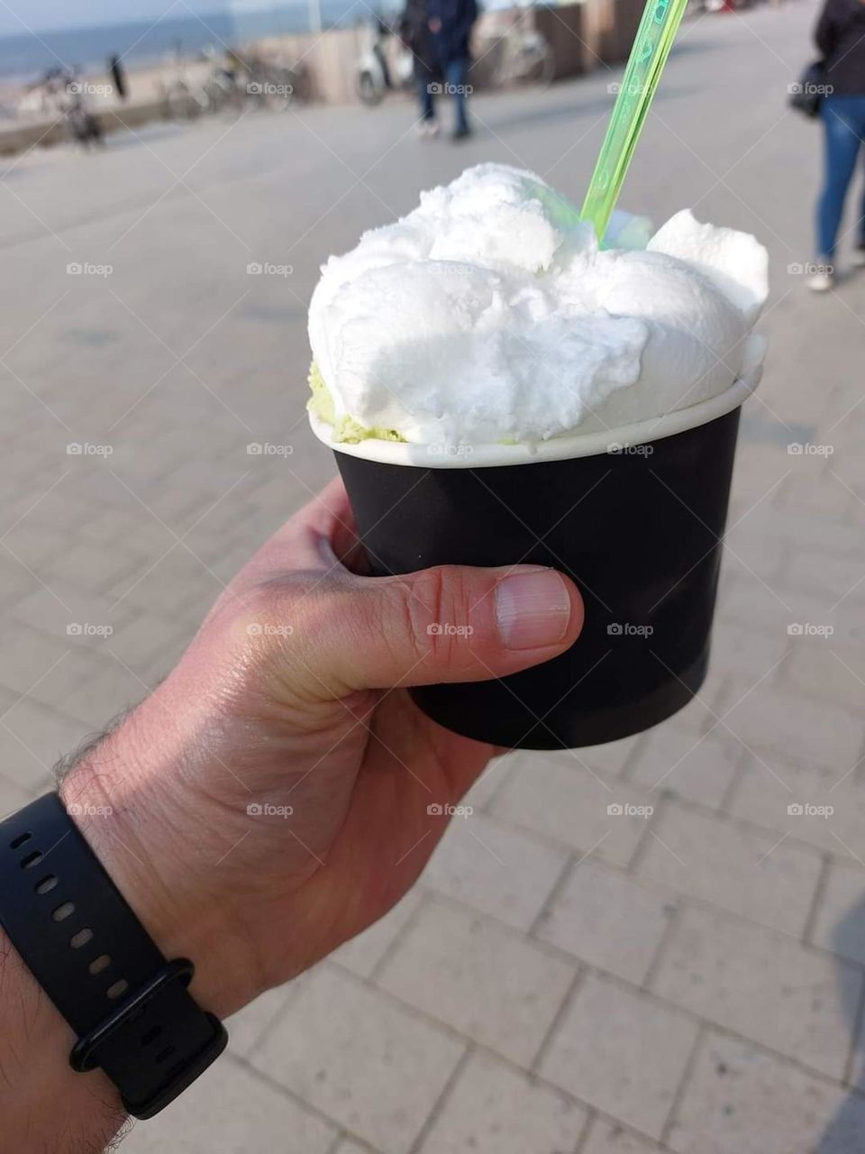 An ice cream on the coast