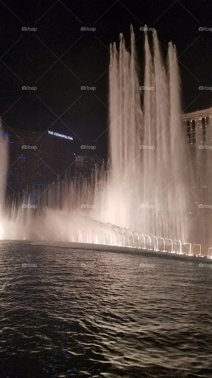 Water fountains at the Bellagio Casino.  Las Vegas, Nevada.