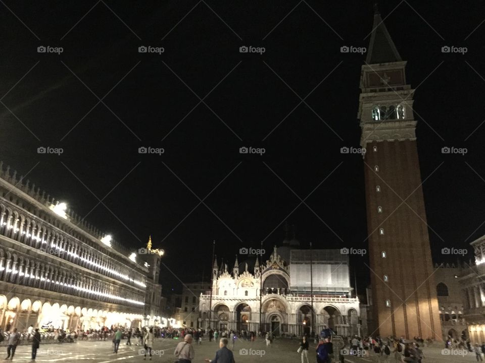 Night time at St. Marks Square. Venice